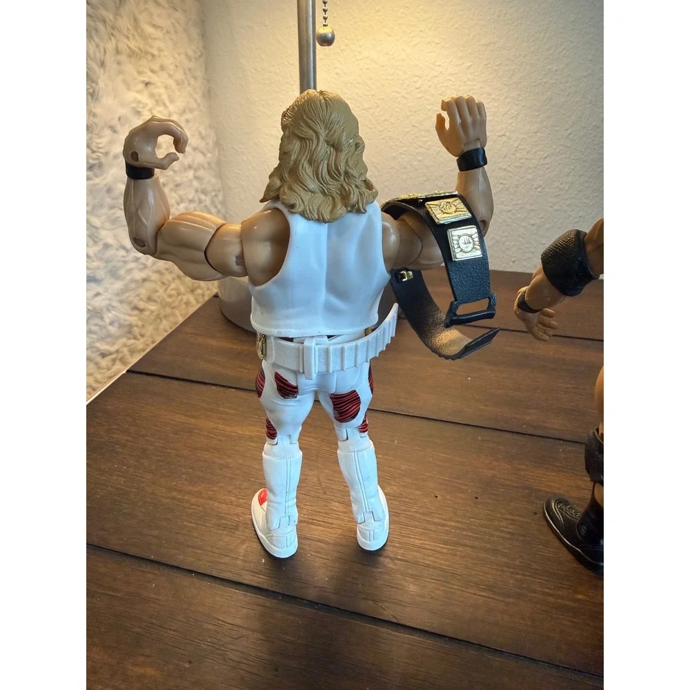 WWE Jakks Classic superstars Shawn Michaels, The Rock, Bret Hart with Belts 3PK
